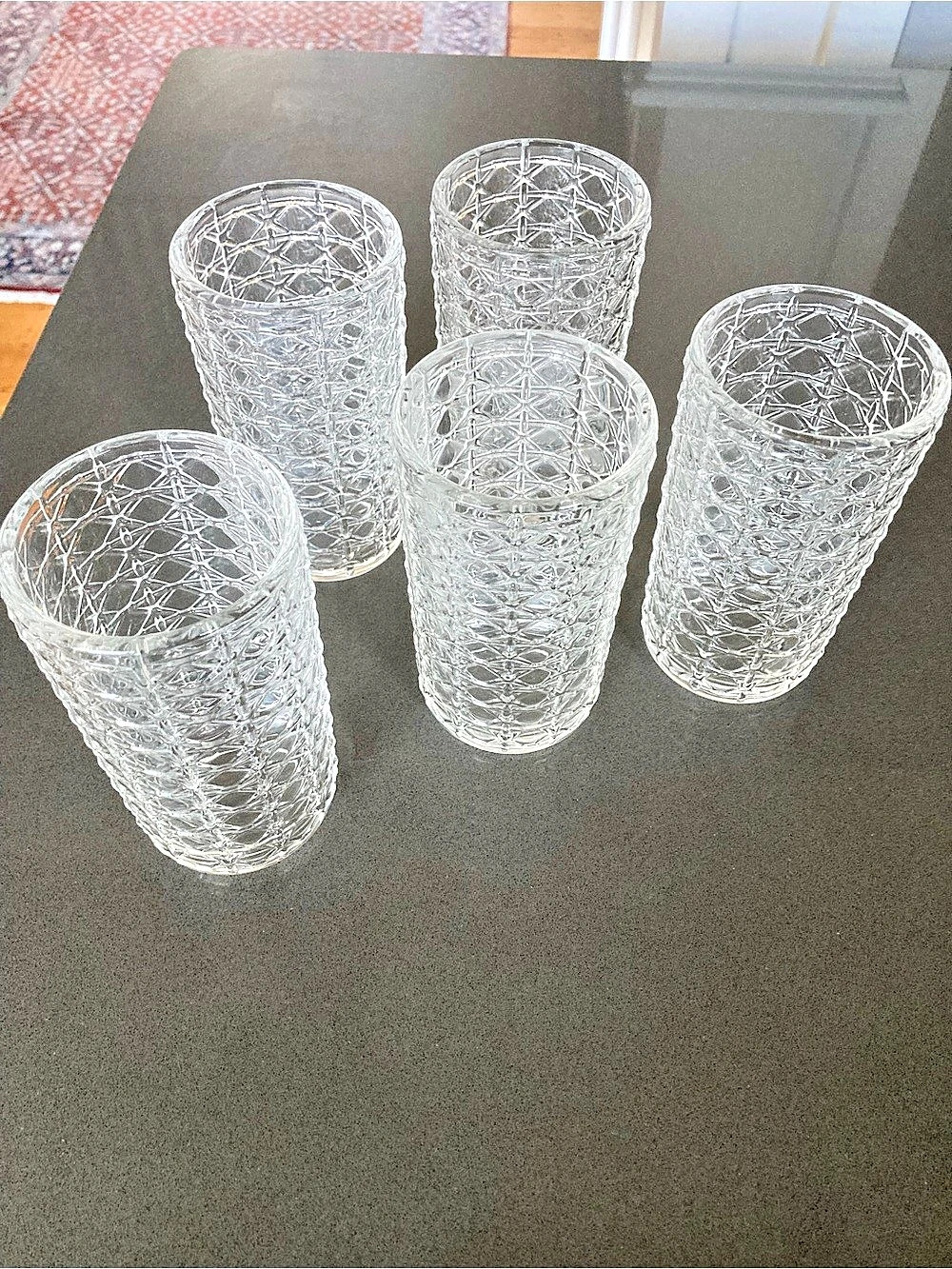 Set of 5 Geometric Glasses Clear